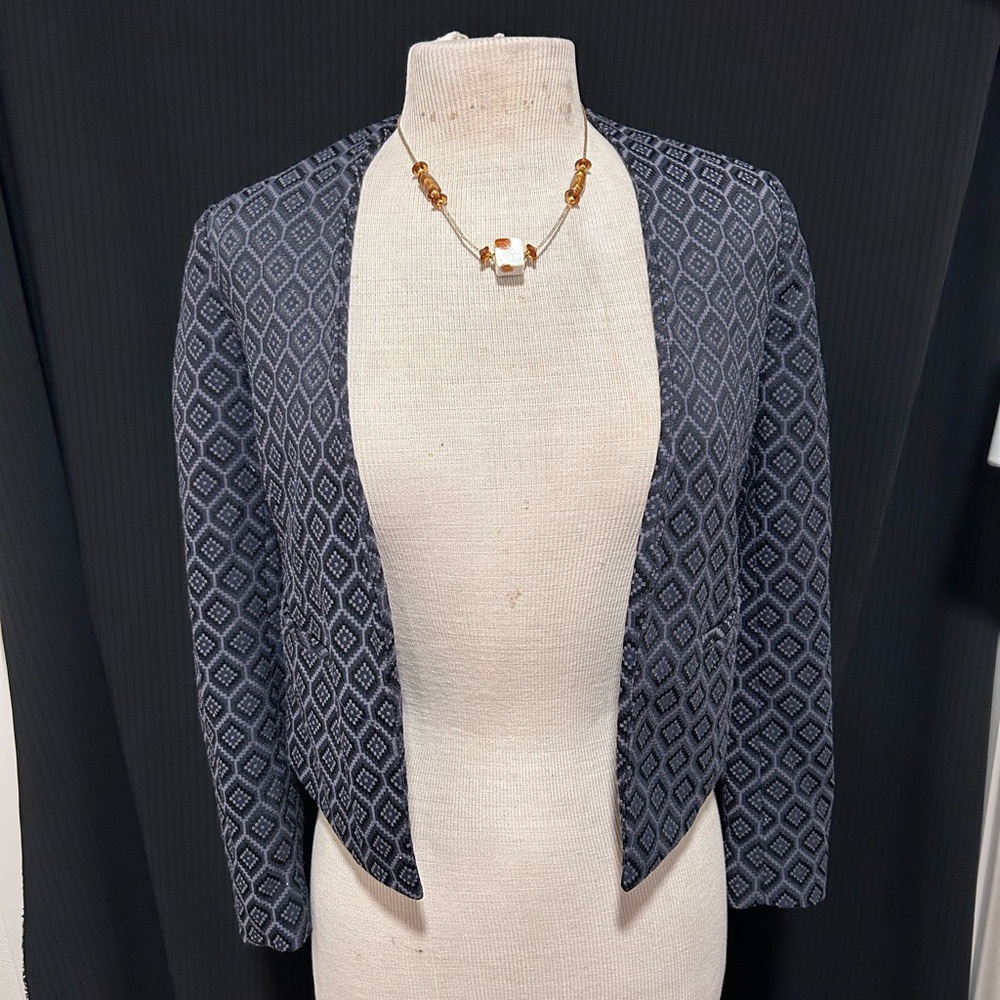 Banana Republic Navy Diamond Pattern Blazer